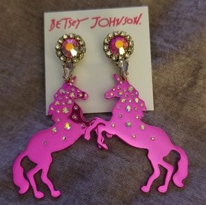 Betsey Johnson unicorn pink earrings
